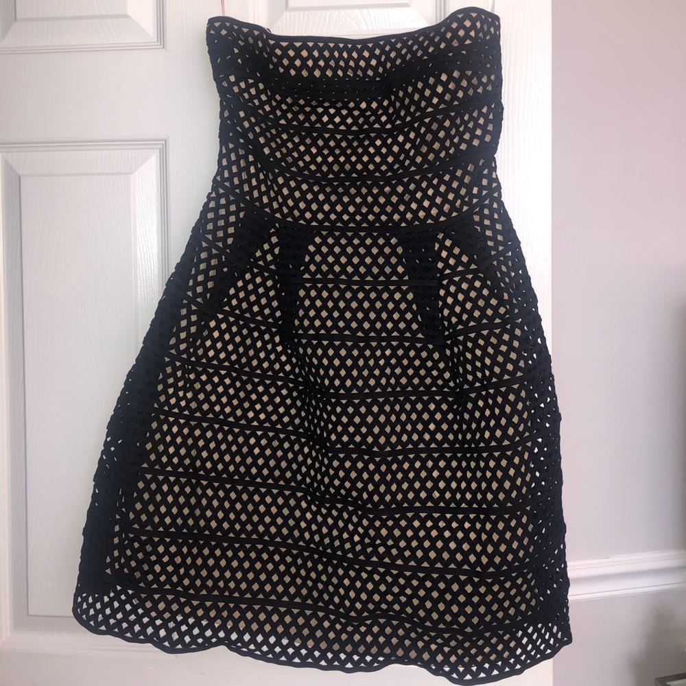 L’ATISTE Mini Black and Beige Dress